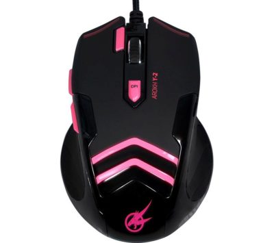 PORT DESIGNS Arokh X-2 Optical Gaming Mouse - Black & Pink PORT DESIGNS Arokh X-2 Optical Gaming Mouse - Black & Pink
